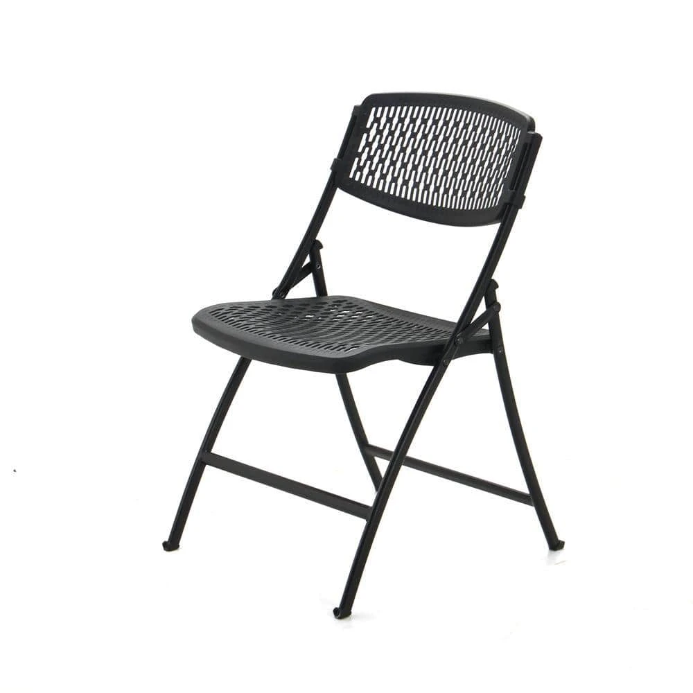 HDX Plastic Seat Folding Chair in Black 2 HDX Plastic Seat Folding Chair in Black - Image 2