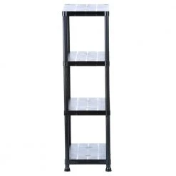 HDX 4-Tier Plastic Garage Storage Shelving Unit in Black (28 in. W x 52 in. H x 15 in. D) -EquipEase Shop black hdx freestanding shelving units 17307263b 1d 1000