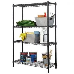 HDX 4-Tier Steel Wire Shelving Unit in Black (36 in. W x 54 in. H x 14 in. D) -EquipEase Shop black hdx freestanding shelving units 21436bps 31 1000