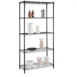 HDX 5-Tier Steel Wire Shelving Unit in Black (36 in. W x 72 in. H x 16 in. D) -EquipEase Shop black hdx freestanding shelving units 21656ps 1 31 1000