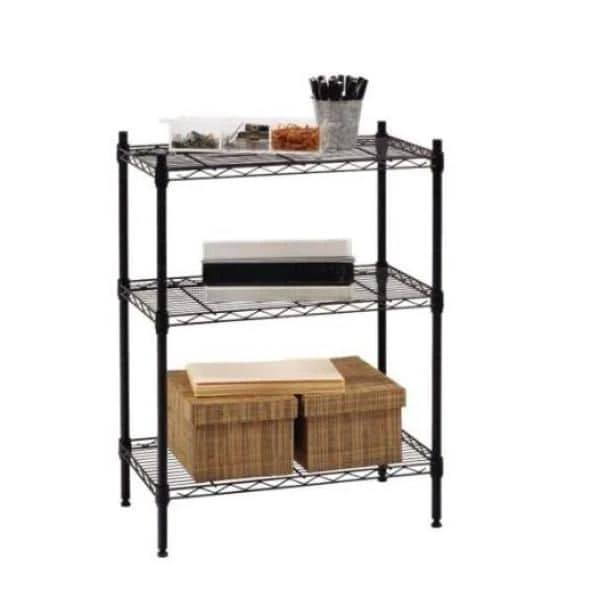 HDX 3-Tier Steel Wire Shelving Unit in Black (24 in. W x 30 in. H x 14 in. D) 4 HDX 3-Tier Steel Wire Shelving Unit in Black (24 in. W x 30 in. H x 14 in. D) - Image 4