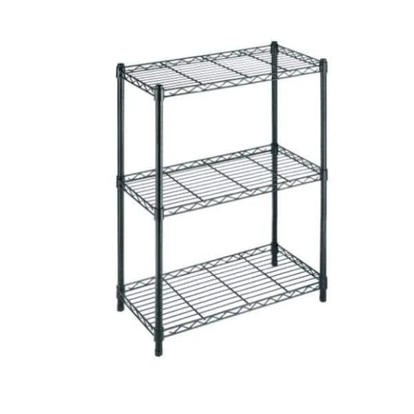 HDX 3-Tier Steel Wire Shelving Unit in Black (24 in. W x 30 in. H x 14 in. D) 3 HDX 3-Tier Steel Wire Shelving Unit in Black (24 in. W x 30 in. H x 14 in. D) - Image 3