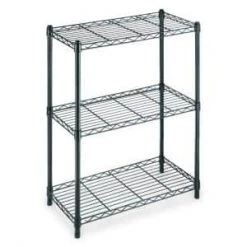 HDX 3-Tier Steel Wire Shelving Unit in Black (24 in. W x 30 in. H x 14 in. D)