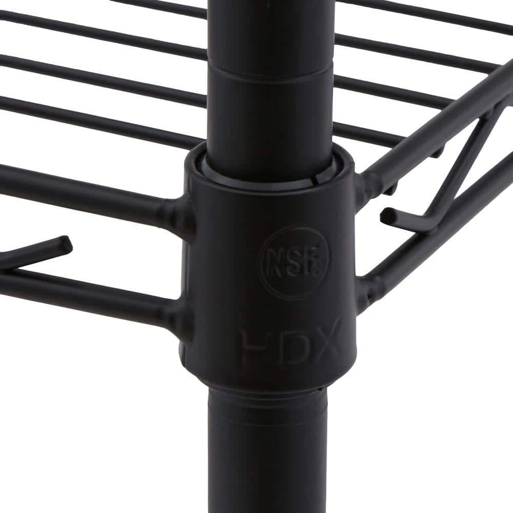 HDX 3-Tier Steel Wire Shelving Unit in Black (24 in. W x 30 in. H x 14 in. D) 5 HDX 3-Tier Steel Wire Shelving Unit in Black (24 in. W x 30 in. H x 14 in. D) - Image 5
