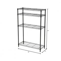 HDX 4-Tier Steel Wire Shelving Unit in Black (36 in. W x 54 in. H x 14 in. D) -EquipEase Shop black hdx freestanding shelving units sl wsus 110b a0 1000