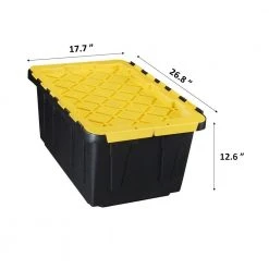 HDX 17 Gal. Flip Top Storage Tote in Black and Yellow -EquipEase Shop black yellow hdx storage bins 206151 1f 1000