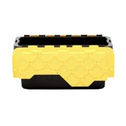 HDX 17 Gal. Flip Top Storage Tote in Black and Yellow -EquipEase Shop black yellow hdx storage bins 206151 40 1000
