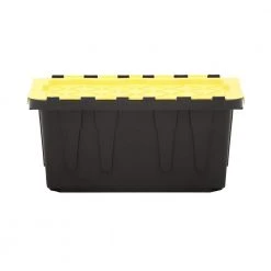 HDX 17 Gal. Flip Top Storage Tote in Black and Yellow -EquipEase Shop black yellow hdx storage bins 206151 66 1000