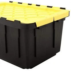 HDX 17 Gal. Flip Top Storage Tote in Black and Yellow -EquipEase Shop black yellow hdx storage bins 206151 a0 1000