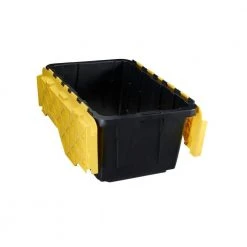 HDX 17 Gal. Flip Top Storage Tote in Black and Yellow -EquipEase Shop black yellow hdx storage bins 206151 c3 1000