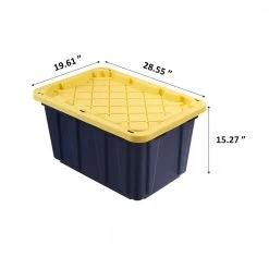 HDX 27 Gal. Tough Storage Tote in Black with Yellow Lid -EquipEase Shop black yellow hdx storage bins hdx27gonline 5 40 1000