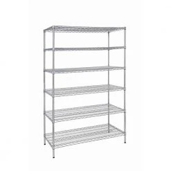 HDX Chrome 6-Tier Commercial Grade Heavy Duty Steel Wire Shelving Unit (48 in. W x 72 in. H x 24 in. D)