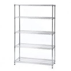 HDX 5-Tier Commercial Grade Heavy Duty Steel Wire Shelving Unit in Chrome (48 in. W x 72 in. H x 18 in. D)