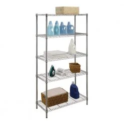 HDX 5-Tier Steel Wire Shelving Unit in Chrome (36 in. W x 72 in. H x 16 in. D) -EquipEase Shop chrome hdx freestanding shelving units 21656cps 31 1000