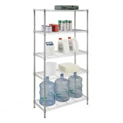 HDX 5-Tier Steel Wire Shelving Unit in Chrome (36 in. W x 72 in. H x 16 in. D) -EquipEase Shop chrome hdx freestanding shelving units 21656cps 40 1000