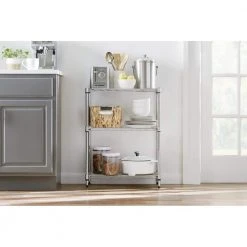 HDX 3-Tier Steel Wire Shelving Unit in Chrome (24 in. W x 30 in. H x 14 in. D) -EquipEase Shop chrome hdx freestanding shelving units 31424ps 1 40 1000