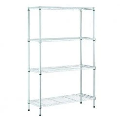 HDX 4-Tier Steel Wire Shelving Unit in Chrome (36 in. W x 54 in. H x 14 in. D)