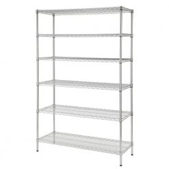 HDX 6-Tier Commercial Grade Heavy Duty Steel Wire Shelving Unit in Chrome (48 in. W x 72 in. H x 18 in. D) -EquipEase Shop chrome hdx freestanding shelving units 525441 31 1000