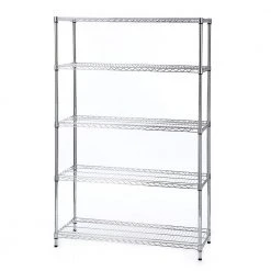 HDX 5-Tier Commercial Grade Heavy Duty Steel Wire Shelving Unit in Chrome (48 in. W x 72 in. H x 18 in. D)