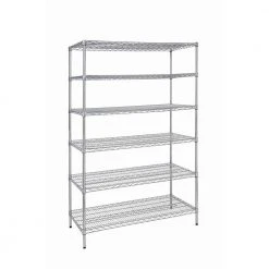 HDX Chrome 6-Tier Commercial Grade Heavy Duty Steel Wire Shelving Unit (48 in. W x 72 in. H x 24 in. D)