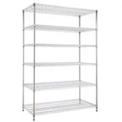 HDX Chrome 6-Tier Commercial Grade Heavy Duty Steel Wire Shelving Unit (48 in. W x 72 in. H x 24 in. D) -EquipEase Shop chrome hdx freestanding shelving units e60120180b6rthd c3 1000