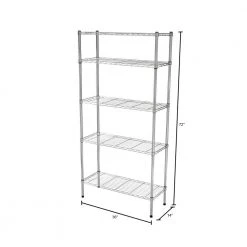 HDX Chrome 5-Tier Steel Wire Shelving Unit (36 in. W x 72 in. H x 14 in. D) -EquipEase Shop chrome hdx freestanding shelving units eh wshdi 005 1d 1000