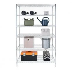 HDX 6-Tier Commercial Grade Heavy Duty Steel Wire Shelving Unit in Chrome (48 in. W x 72 in. H x 24 in. D) 7 HDX 6-Tier Commercial Grade Heavy Duty Steel Wire Shelving Unit in Chrome (48 in. W x 72 in. H x 24 in. D) -EquipEase Shop chrome hdx freestanding shelving units eh wsthdus 501 31 1000