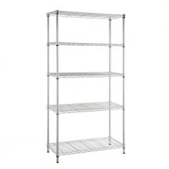 HDX 5-Tier Commercial Grade Heavy Duty Steel Wire Shelving Unit in Chrome (48 in. W x 72 in. H x 18 in. D)