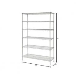 HDX 6-Tier Commercial Grade Heavy Duty Steel Wire Shelving Unit in Chrome (48 in. W x 72 in. H x 18 in. D) -EquipEase Shop chrome hdx freestanding shelving units sl wsus 136 1d 1000