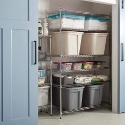 HDX 6-Tier Commercial Grade Heavy Duty Steel Wire Shelving Unit in Chrome (48 in. W x 72 in. H x 18 in. D) -EquipEase Shop chrome hdx freestanding shelving units sl wsus 136 a0 1000