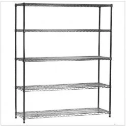 HDX 5-Tier Commercial Grade Heavy Duty Steel Wire Shelving Unit in ChromeMax (60 in. W x 72 in. H x 18 in. D) -EquipEase Shop chromemax hdx freestanding shelving units hd186072 5rccps c3 1000