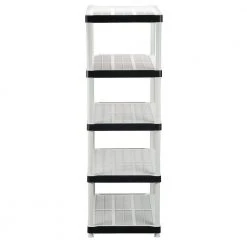 HDX 5-Tier Plastic Garage Storage Shelving Unit in Gray (36 in. W x 72 in. H x 24 in. D) -EquipEase Shop gray hdx freestanding shelving units 128974 1d 1000