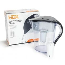 HDX 10-Cup Large Water Filter Pitcher, BPA Free 20 HDX 10-Cup Large Water Filter Pitcher, BPA Free -EquipEase Shop grey hdx water filter pitchers hs530 c3 1000