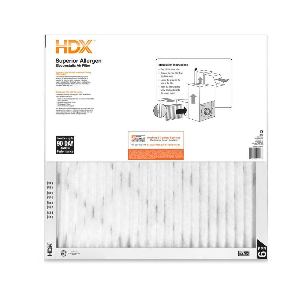 HDX 18 in. x 18 in. x 1 in. Superior Pleated Air Filter FPR 9 (Case of 12) 2 HDX 18 in. x 18 in. x 1 in. Superior Pleated Air Filter FPR 9 (Case of 12) - Image 2