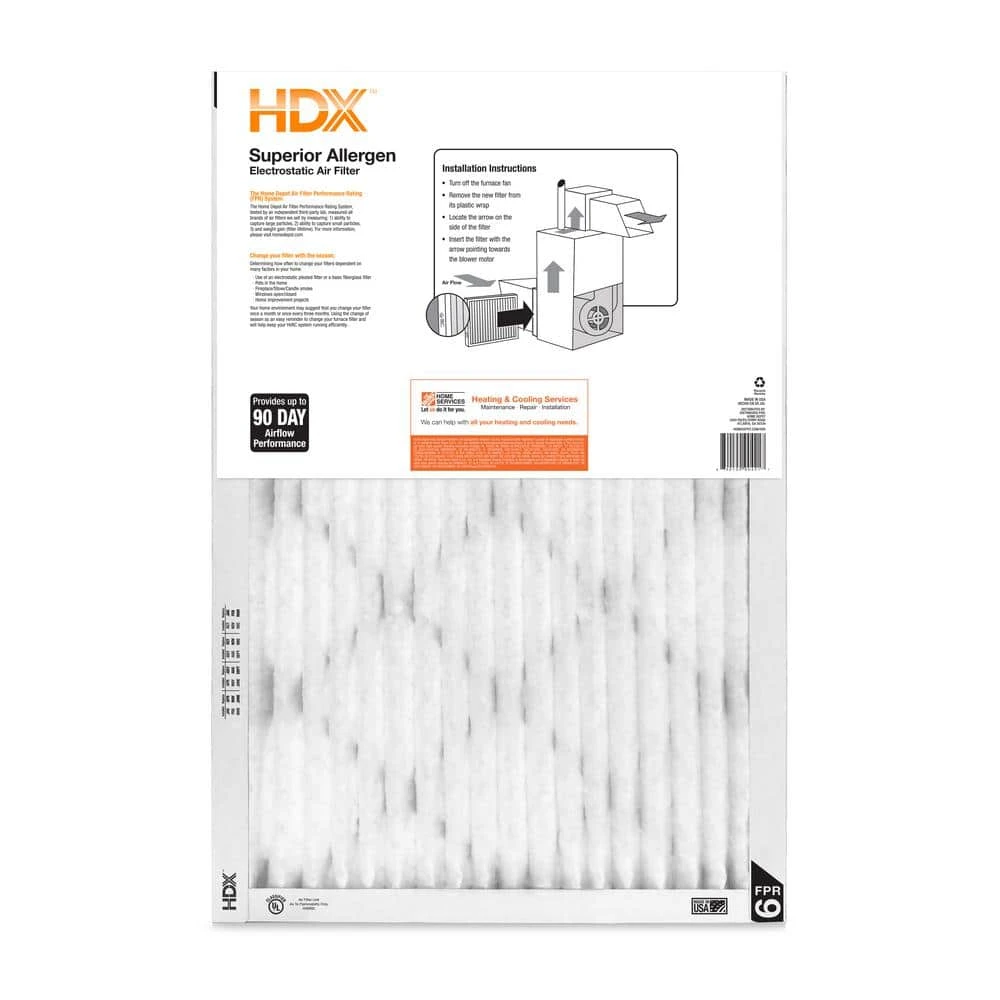 HDX 20 in. x 30 in. x 1 in. Superior Pleated Air Filter FPR 9 (Case of 12) 2 HDX 20 in. x 30 in. x 1 in. Superior Pleated Air Filter FPR 9 (Case of 12) - Image 2