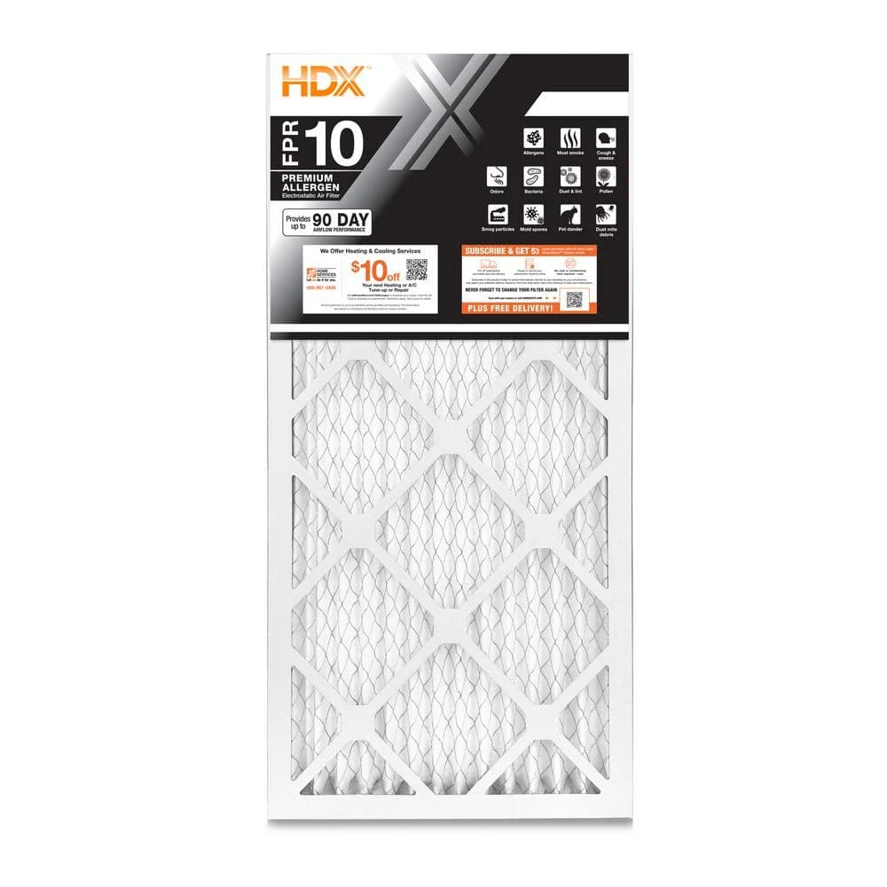 HDX 14 in. x 24 in. x 1 in. Premium Pleated Air Filter FPR 10 (Case of 12) 1 HDX 14 in. x 24 in. x 1 in. Premium Pleated Air Filter FPR 10 (Case of 12)