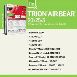 HDX 20 in. x 25 in. x 5 in. Trion AirBear Replacement Pleated Air Filter FPR 7 -EquipEase Shop hdx air filters hdx ab2025 11 3 e1 1000