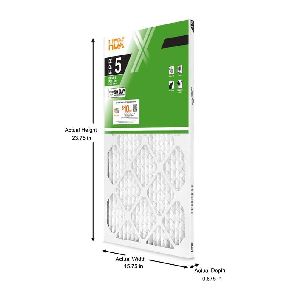 HDX 16 in. x 24 in. x 1 in. Standard Pleated Air Filter FPR 5 2 HDX 16 in. x 24 in. x 1 in. Standard Pleated Air Filter FPR 5 - Image 2