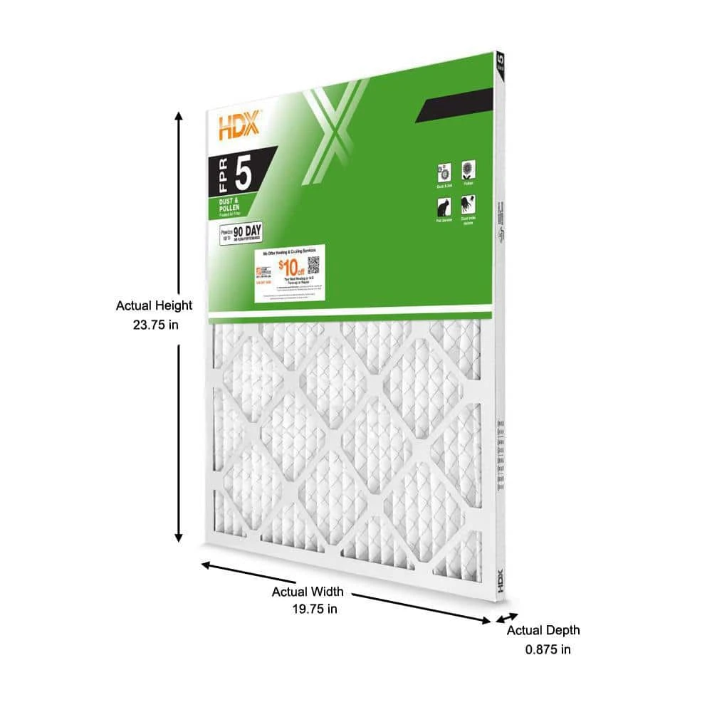 HDX 20 in. x 24 in. x 1 in. Standard Pleated Air Filter FPR 5 2 HDX 20 in. x 24 in. x 1 in. Standard Pleated Air Filter FPR 5 - Image 2