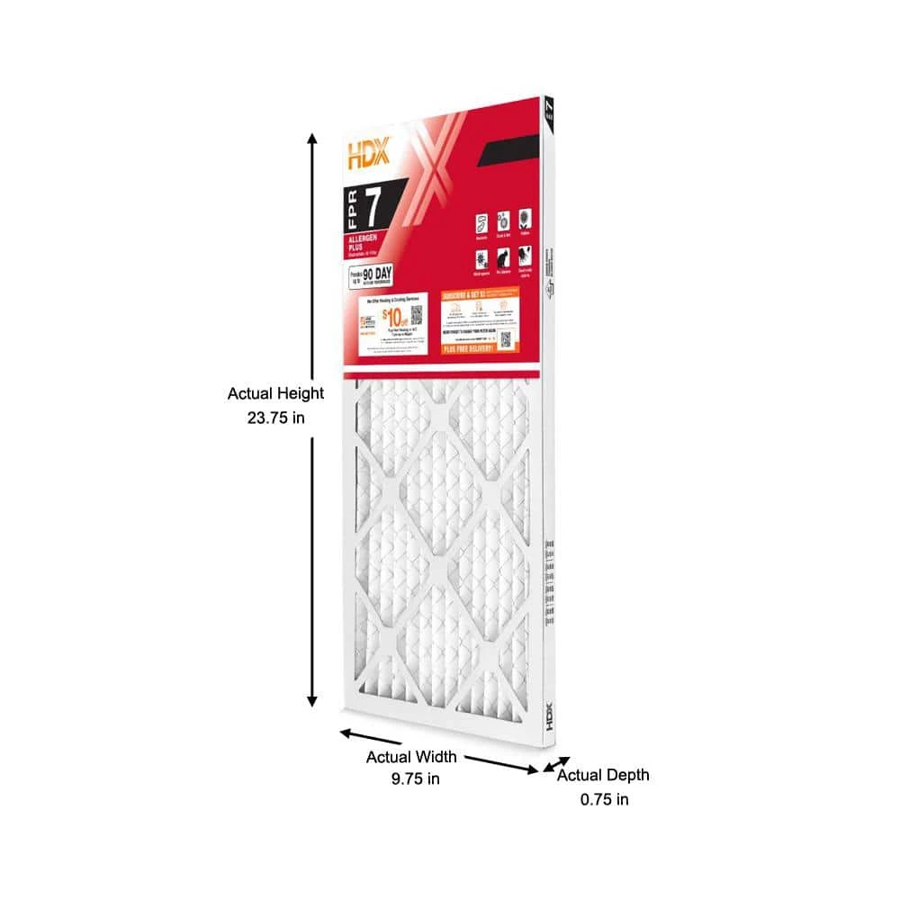 HDX 10 in. x 24 in. x 1 in. Allergen Plus Pleated Air Filter FPR 7 6 HDX 10 in. x 24 in. x 1 in. Allergen Plus Pleated Air Filter FPR 7 - Image 6