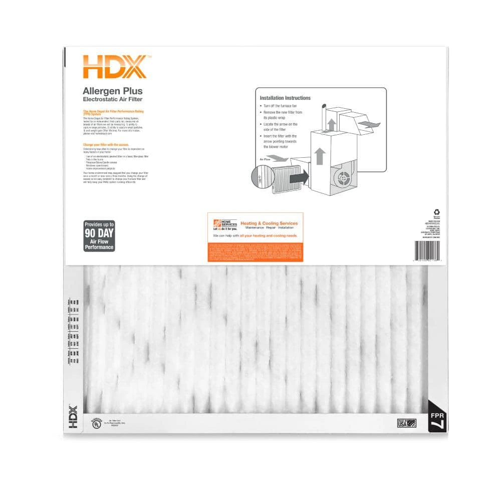HDX 14 in. x 14 in. x 1 in. Allergen Plus Pleated Air Filter FPR 7 3 HDX 14 in. x 14 in. x 1 in. Allergen Plus Pleated Air Filter FPR 7 - Image 3