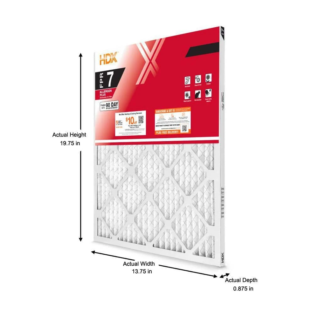 HDX 14 in. x 20 in. x 1 in. Allergen Plus Pleated Air Filter FPR 7 2 HDX 14 in. x 20 in. x 1 in. Allergen Plus Pleated Air Filter FPR 7 - Image 2