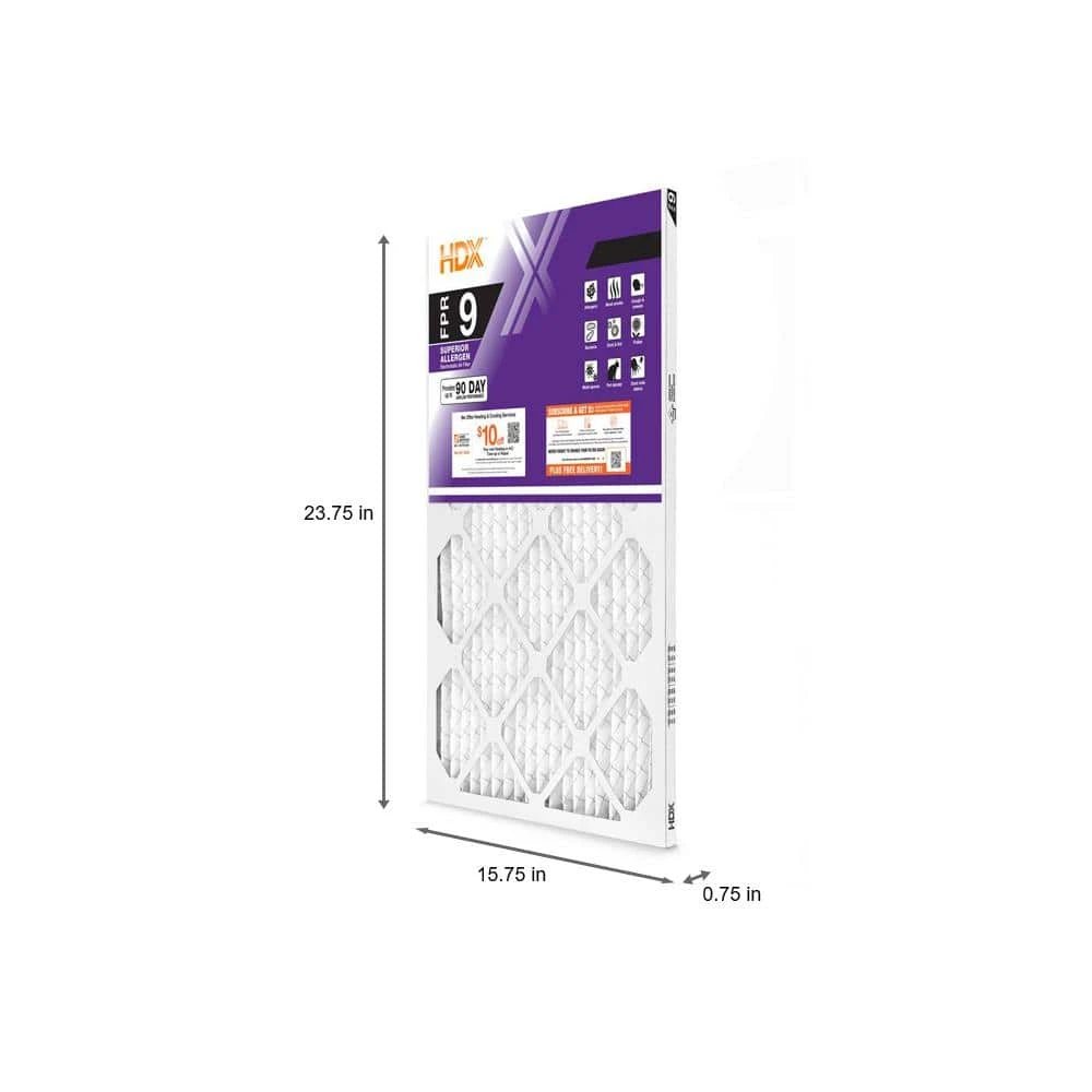 HDX 16 in. x 24 in. x 1 in. Superior Pleated Air Filter FPR 9 2 HDX 16 in. x 24 in. x 1 in. Superior Pleated Air Filter FPR 9 - Image 2
