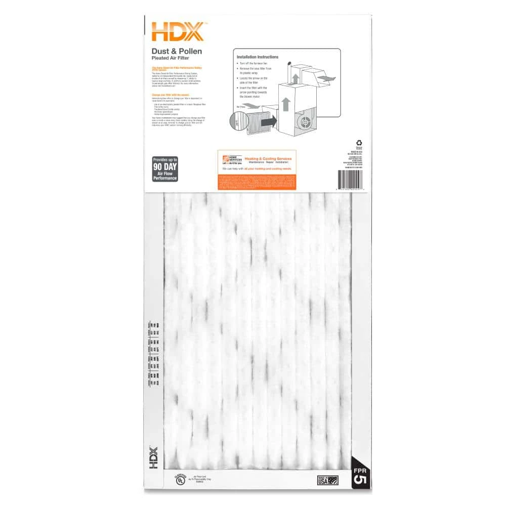 HDX 10 in. x 20 in. x 1 in. Standard Pleated Air Filter FPR 5 (3-Pack) 3 HDX 10 in. x 20 in. x 1 in. Standard Pleated Air Filter FPR 5 (3-Pack) - Image 3