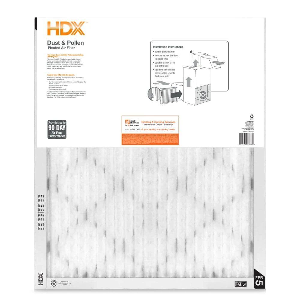 HDX 14 in. x 18 in. x 1 in. Standard Pleated Air Filter FPR 5 (3-Pack) 3 HDX 14 in. x 18 in. x 1 in. Standard Pleated Air Filter FPR 5 (3-Pack) - Image 3
