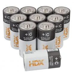 HDX Alkaline C Battery (12-Pack) -EquipEase Shop hdx c batteries 7121 12s 40 1000