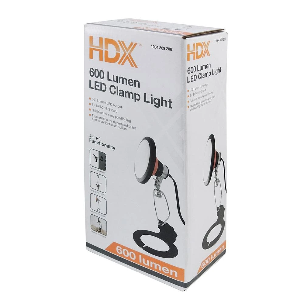 HDX 600 Lumens Integrated LED Clamplight 4 HDX 600 Lumens Integrated LED Clamplight - Image 4