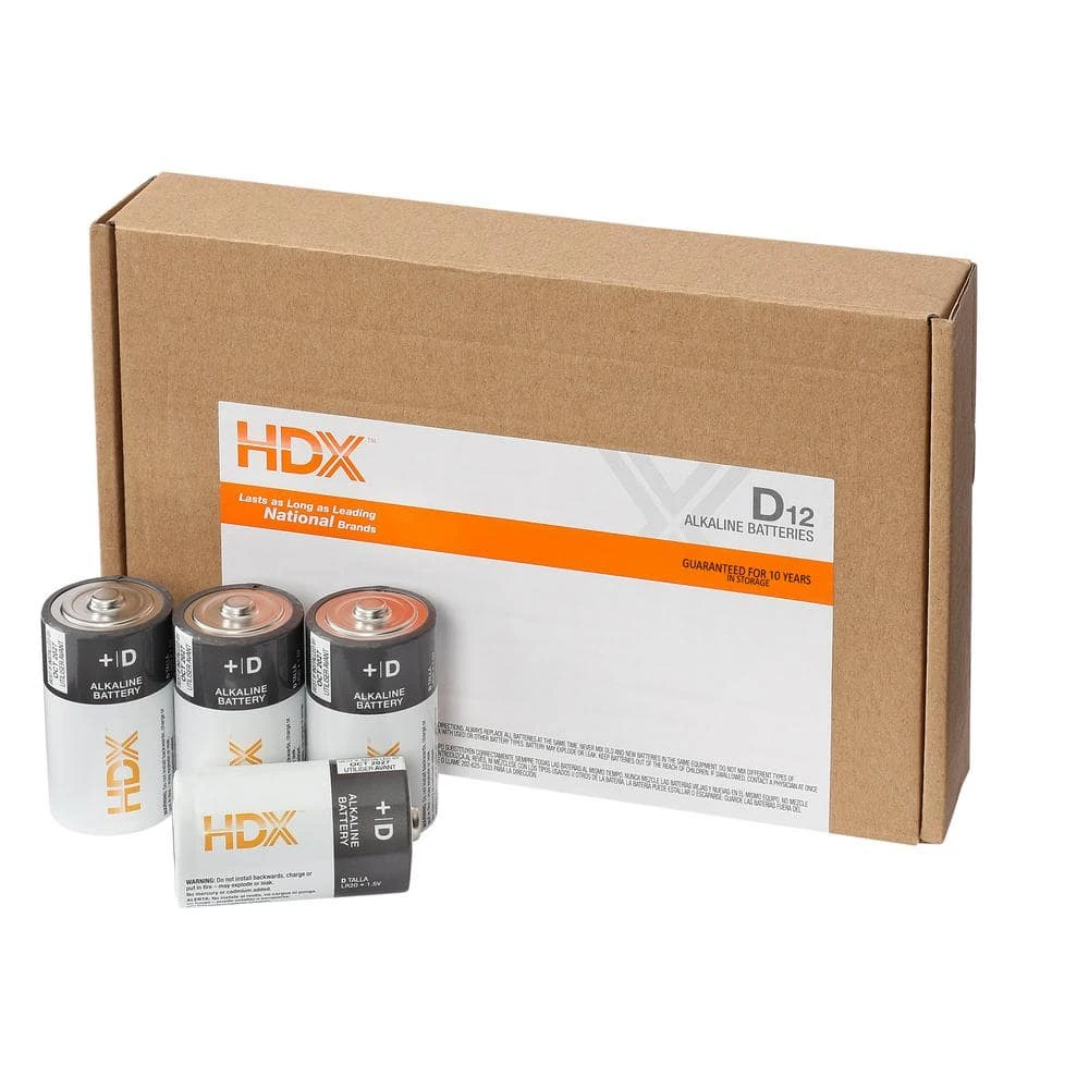 HDX Alkaline D Battery (12-Pack) 1 HDX Alkaline D Battery (12-Pack)