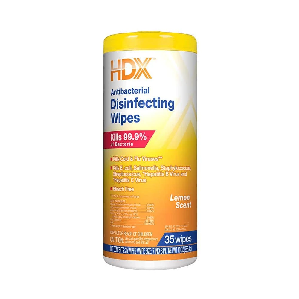 HDX 35-Count Fresh Scent and Lemon Scent Disinfecting Wipes (3-Pack) 2 HDX 35-Count Fresh Scent and Lemon Scent Disinfecting Wipes (3-Pack) - Image 2