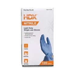 HDX 120-CT Disposable Nitrile Gloves -EquipEase Shop hdx disposable gloves hdxgnpr120 44 1000